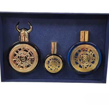 Bharara Viking Dubai 3PC Gift Set Eau de Parfum for Unisex [3.4oz Eau de Parfum Spray, 1.0oz Eau de Parfum Mini, 6.0oz Body Wash]