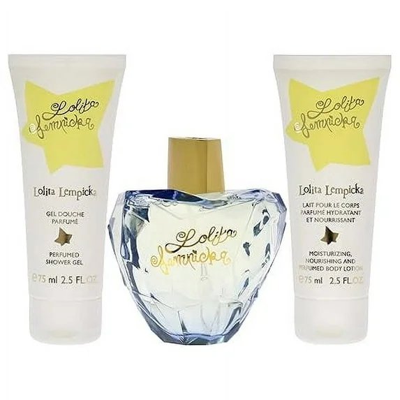 Lolita Lempicka Mon Premier 3PC Gift Set for Women [3.4oz Eau de Parfum Spray, 2.5oz Body Lotion, 2.5oz Shower Gel]