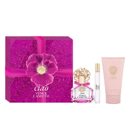 Vince Camuto Ciao 3PC Gift Set for Women [3.4oz Eau de Parfum Spray, 0.34oz Travel Spray, 5.0oz Body Cream]